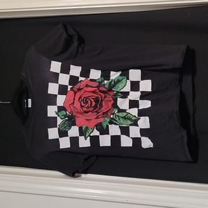 Rose and checkers tshirt